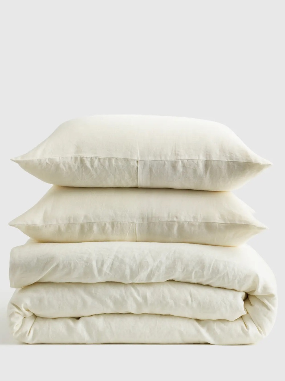 NEW Quince European Linen Duvet Cover Set, King / California King, Ivory